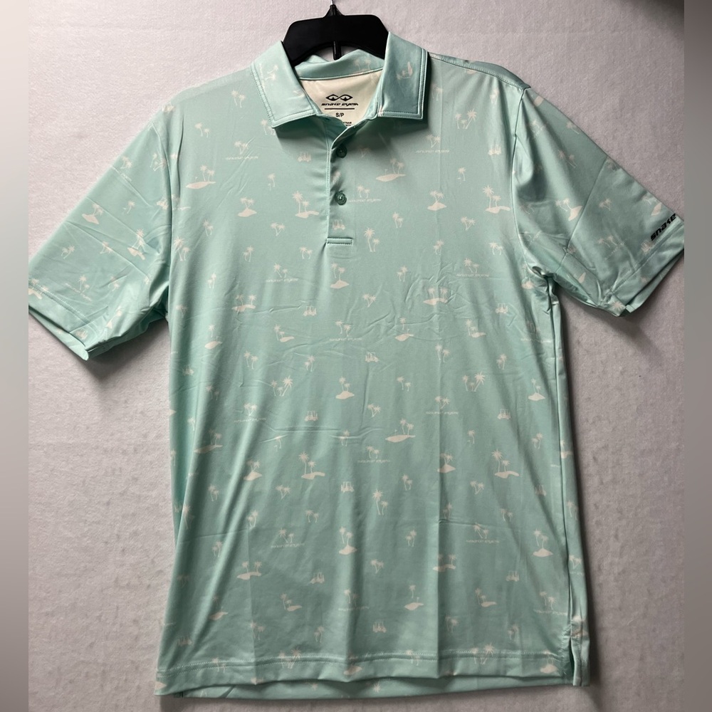 Snake Eyes Golf Polo Shirt Palm Trees Print Mens Size Small